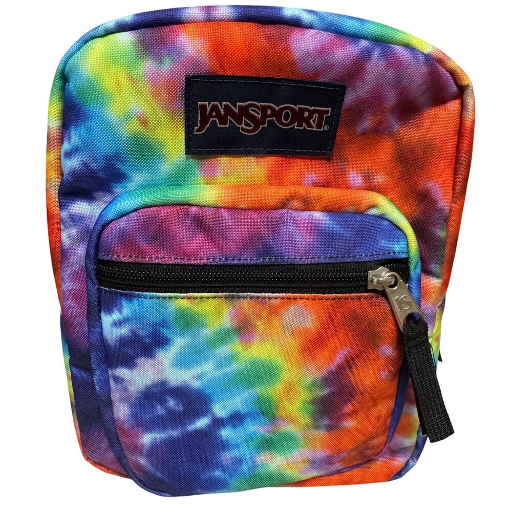 JanSport Big Break Insulated Lunch Bag Rainbow TieDye Lunch Box Zip Front Pocket